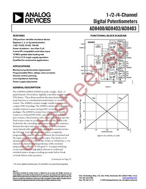 AD8403ARU50 datasheet  